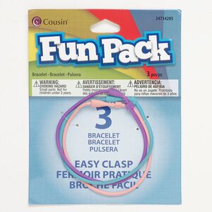 Bracelet cord, silicone, pkg/3, multicolored, 6-1/2-inches.