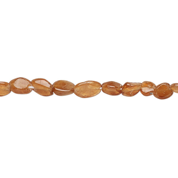 Bead, hessonite garnet (natural), 5x4mm-8x5mm hand-cut puffed oval, C grade, Mohs hardness 7 to 7-1/2. Sold per 13-inch strand. image number 0