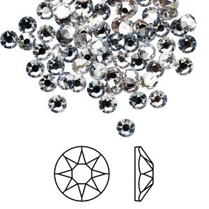 Flat back 1440pk crystal blue shade foil back, Swarovski® hotfix 3.8-4mm rose round SS16 2078HF