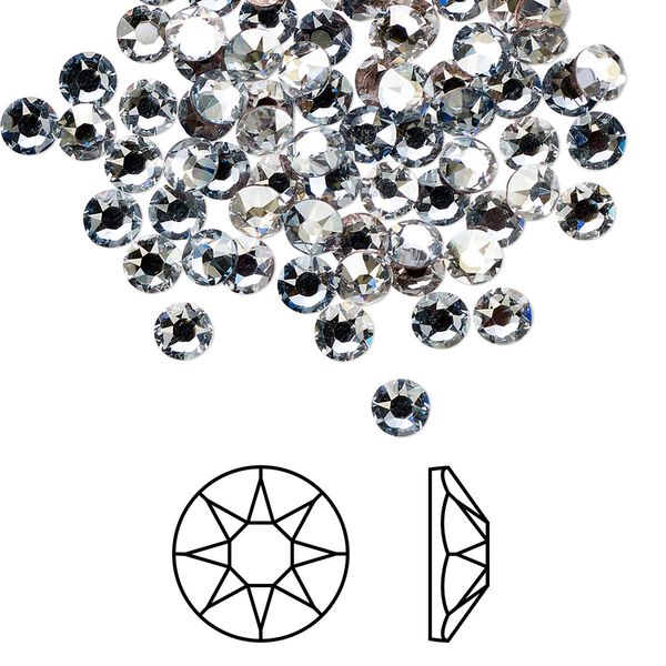 Flat back 1440pk crystal blue shade foil back, Swarovski® hotfix 3.8-4mm rose round SS16 2078HF image number 0