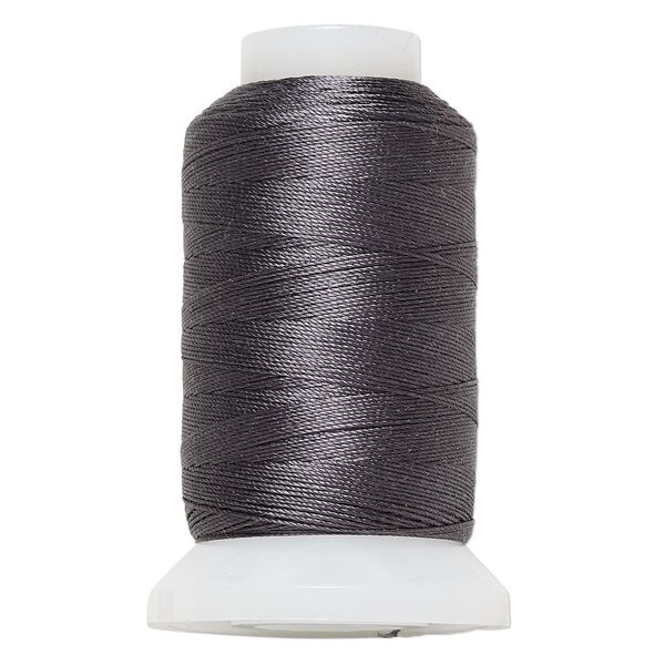 Thread, Purely Silk™, dark grey, size D. Sold per 260-yard spool. image number 0