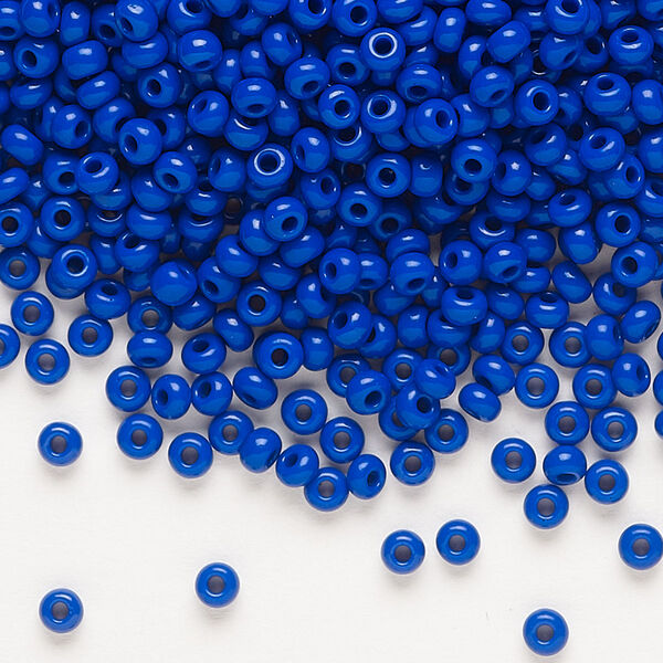 Seed bead, Preciosa Ornela Czech glass, pkg/50g, #8 rocaille, opaque blue, (33050). image number 0