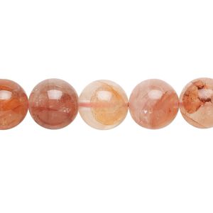 Hematoid quartz 1pkg1, round bead natural 15.5-16 inch 10mm