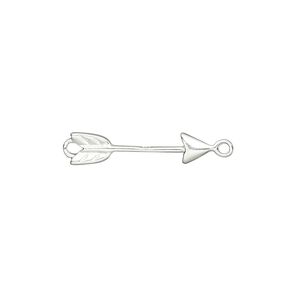 Link, sterling silver, 21x5mm 3D arrow. Sold per pkg of 2.