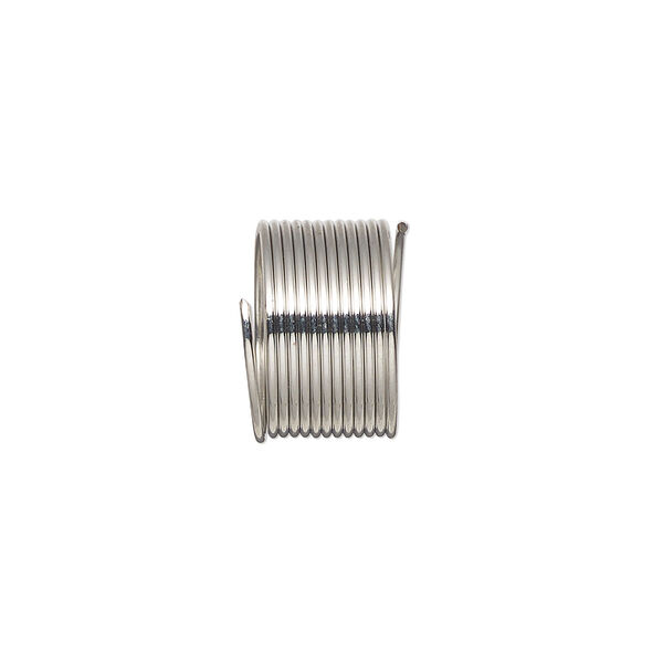 Memory wire, imitation rhodium-plated high carbon steel, 1/2 inch toe ring, 0.7mm thick. Sold per pkg of 12 loops. image number 0