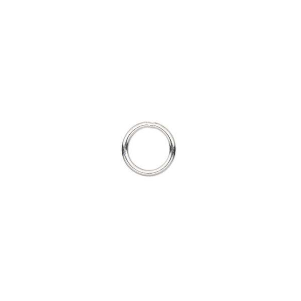 Jump ring, sterling silver, 8mm soldered round, 6.2mm inside diameter, 18 gauge. Sold per pkg of 20. image number 0