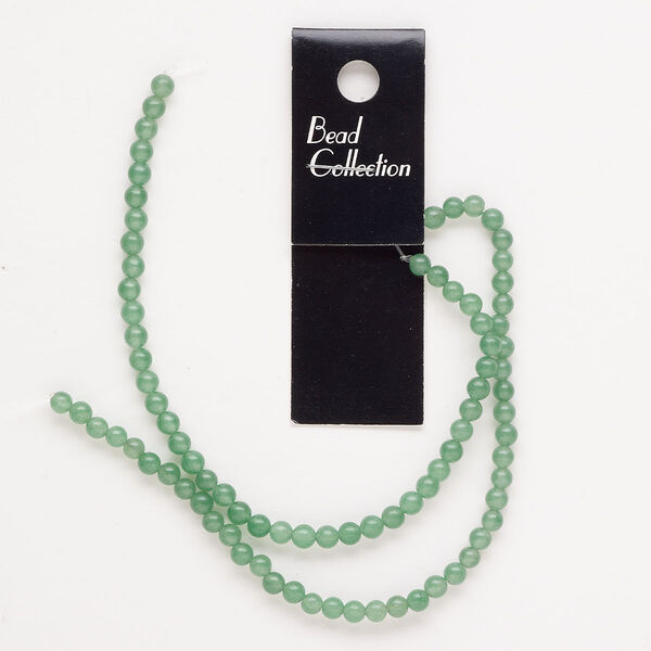 Green quartz 1pkg1, round bead 12 inch 4-5mm image number 0