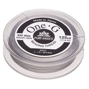 Thread, One-G™, nylon, pkg/125 yards, light grey, size 0.
