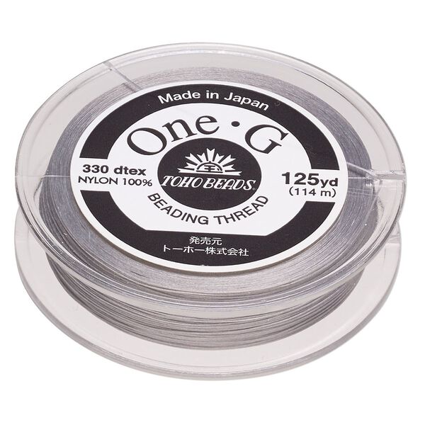 Thread, One-G™, nylon, pkg/125 yards, light grey, size 0. image number 0