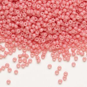Seed bead, Miyuki, glass, pkg/25g, #11 rocaille, Duracoat® opaque outside dyed guava, (RR-4465).