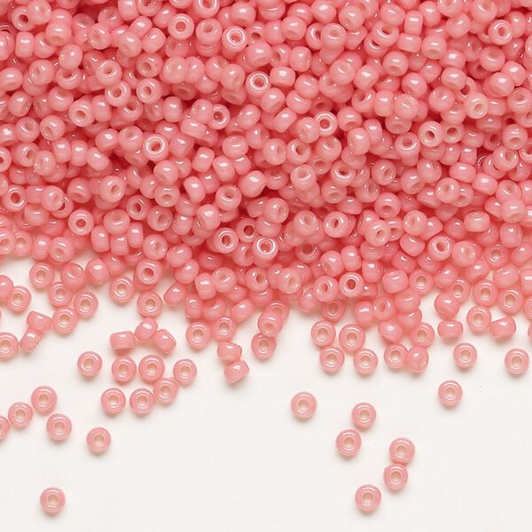 Seed bead, Miyuki, glass, pkg/25g, #11 rocaille, Duracoat® opaque outside dyed guava, (RR-4465). image number 0