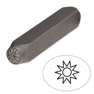 Stamp punch, tempered chrome vanadium steel, 6mm sun, 2-3/4 x 3/8 inches. Sold individually.