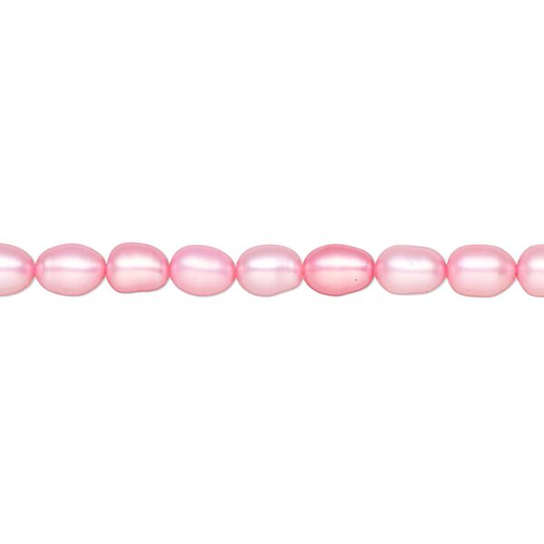 Pearl, cultured freshwater (dyed), strawberry, 4-5mm rice, C grade, Mohs hardness 2-1/2 to 4. Sold per 15-inch strand. image number 0