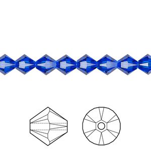 Bead 144pk majestic blue, Crystal Passions® 6mm bicone 5328