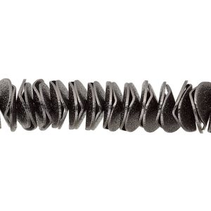 Bead, gunmetal-plated brass, 10x2.5mm textured wavy rondelle. Sold per pkg of 30.