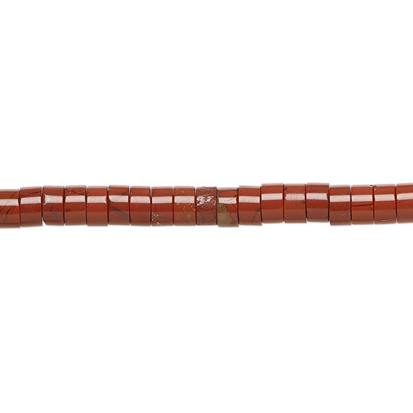 Bead, red jasper, (natural), 4x1.5mm-4x2.5mm heishi, B grade, Mohs hardness 6-1/2 to 7. Sold per 16-inch strand. image number 0