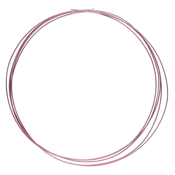 Wire, anodized niobium, pink, half-hard, round, 22 gauge. Sold pkg of 5 feet. image number 0