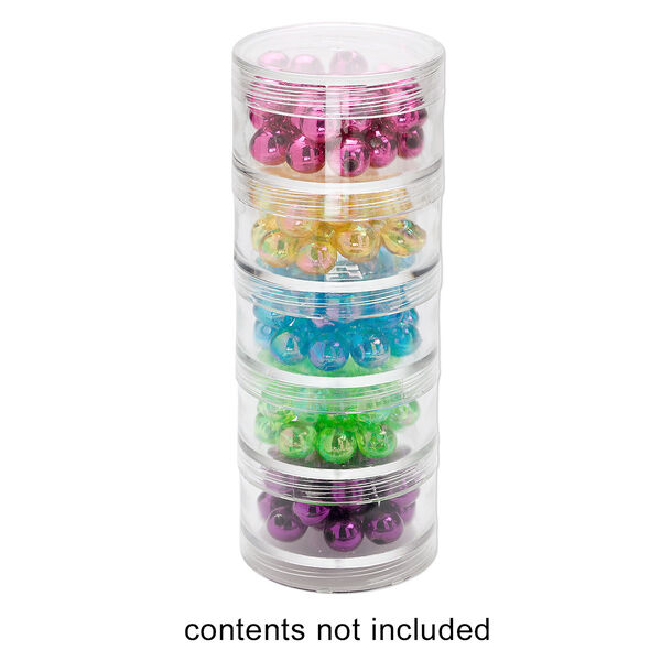Organizer jar, Space Saver, plastic, clear, 2 x 1-1/4 inches. Sold per 5-piece set. image number 0