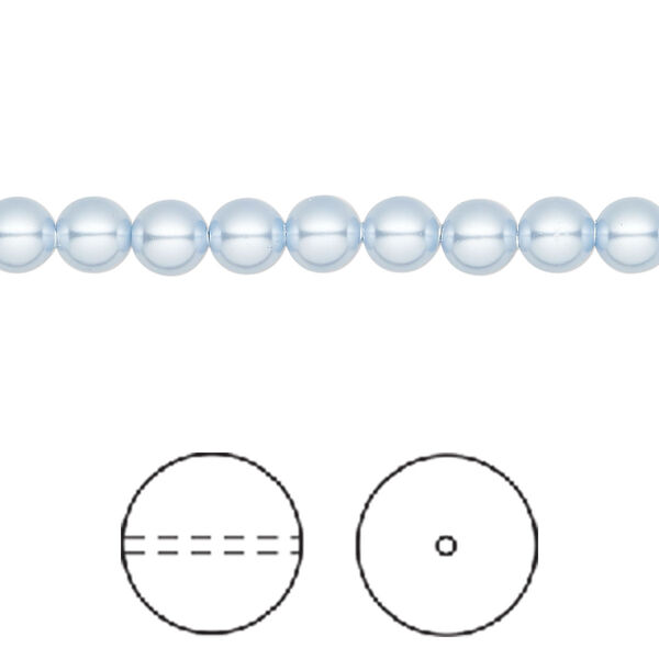 Pearl 100pk light blue, Crystal Passions® 5mm round 5810 image number 0