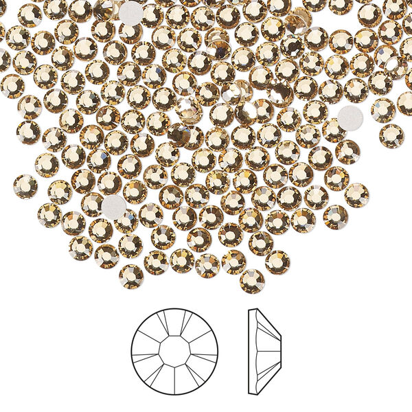 Flat back 144pk light Colorado topaz foil back, Preciosa MAXIMA Czech crystal rhinestone 2.5-2.7mm chaton rose round SS9 image number 0