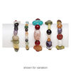 Multi-gemstone 1pkg5, mixed shape stretch bracelet 6.5 inch mix 6mm-30x22mm image number 1