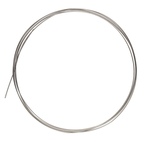 Wire, niobium, natural, half-hard, round, 24 gauge. Sold pkg of 5 feet. image number 0