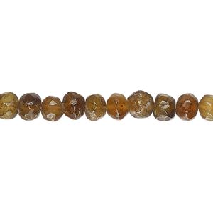 Brown tourmaline 1pkg1, hand-cut faceted pebble bead natural 14 inch small