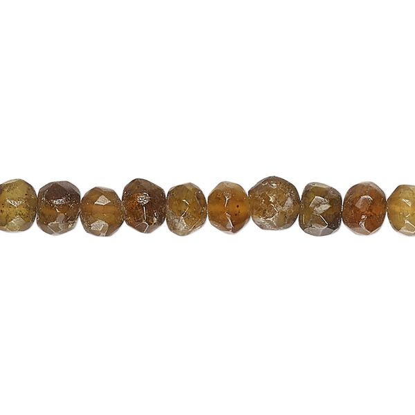 Brown tourmaline 1pkg1, hand-cut faceted pebble bead natural 14 inch small image number 0