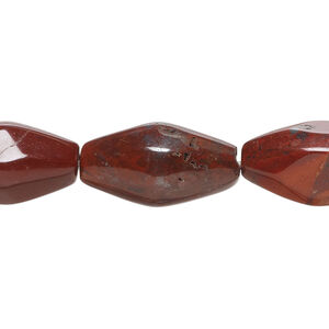 Brecciated jasper 1pkg1, faceted double cone bead natural, 15 inch 18x10mm-21x12mm