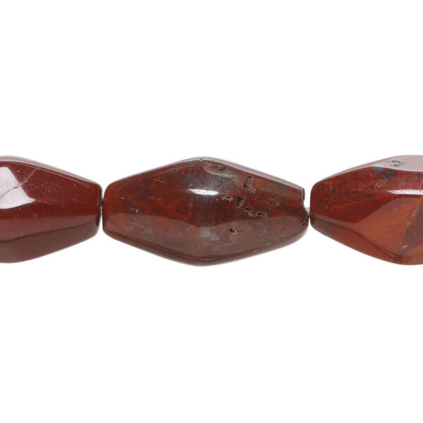 Brecciated jasper 1pkg1, faceted double cone bead natural, 15 inch 18x10mm-21x12mm image number 0