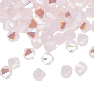 Bead 144pk rose water opal shimmer, Crystal Passions® 6mm bicone 5328