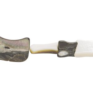 Bead, black lip shell (natural), 9x5mm-18x12mm freeform with 0.5mm hole, Mohs hardness 3-1/2. Sold per 15-1/2" to 16" strand.