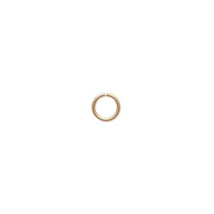 Jump ring, 14Kt gold-filled, 6mm round, 4.7mm inside diameter, 22 gauge. Sold per pkg of 20.