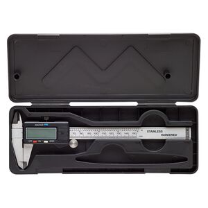 Electronic digital caliper with case, measures up to 150mm/6 inches. Sold individually.