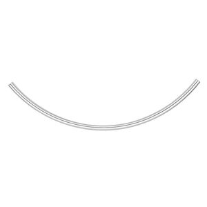 Bead, silver-plated brass, 100x3mm curved tube. Sold per pkg of 10.