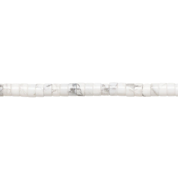 Bead, howlite, (natural), 3x1.5mm-3x2.5mm heishi, B grade, Mohs hardness 3 to 3-1/2. Sold per 16-inch strand. image number 0