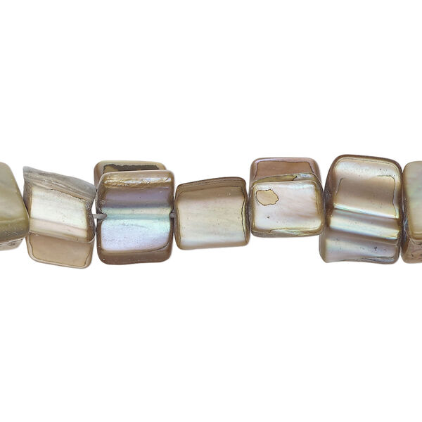 Mother-of-pearl shell 1pkg1, triangle tube bead 15 inch silver / blue steel 6x5mm-13x10m image number 0