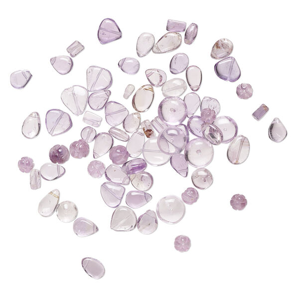 Amethyst 1pkg1, hand-cut top-drilled / center-drilled mixed shapes bead natural C grade, 1 oz mix 6x3mm-11x7mm image number 0