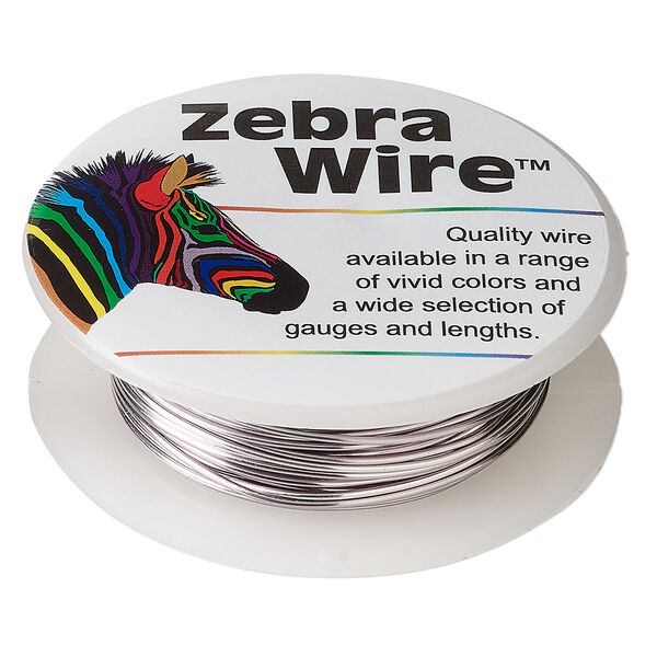 Wire, Zebra Wire™, color-coated copper, titanium, round, 20 gauge. Sold per 15-yard spool. image number 0