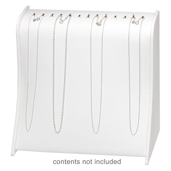 Display, bracelet, leatherette, white, 8 x 4-1/2 x 7-1/2 inches. Sold individually. image number 2