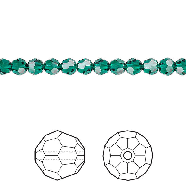 Bead 12pk emerald, Crystal Passions® 4mm round 5000 image number 0