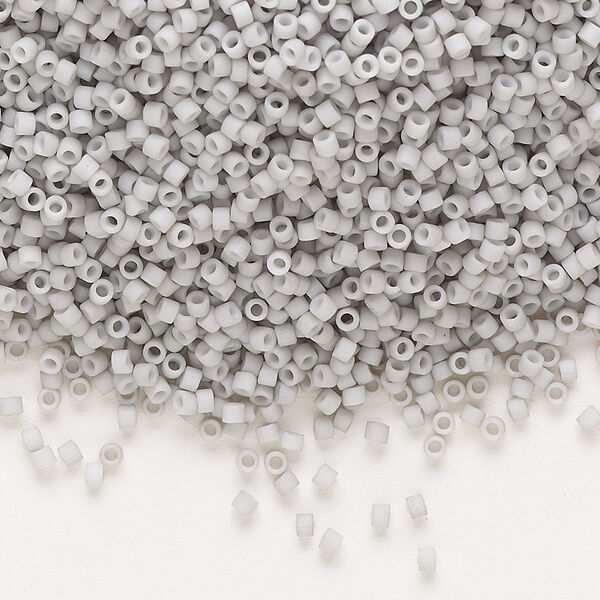 Seed bead, Delica®, glass, pkg/7.5g, #11 round, opaque matte glazed light smoke (DB-1518). image number 0