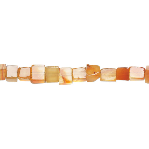 Red agate 1pkg1, cube bead, 15 inch 4-5mm light to medium image number 0