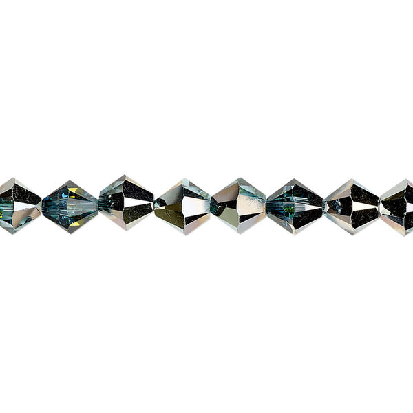 Bead 144pk aquamarine golden Sahara, Crystal Passions® 6mm bicone 5328 image number 0