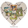 Memory board, cotton / wood / nylon ribbon / gold-finished steel, natural and silver, 17x16-1/2 inch heart. Sold individually. image number 2