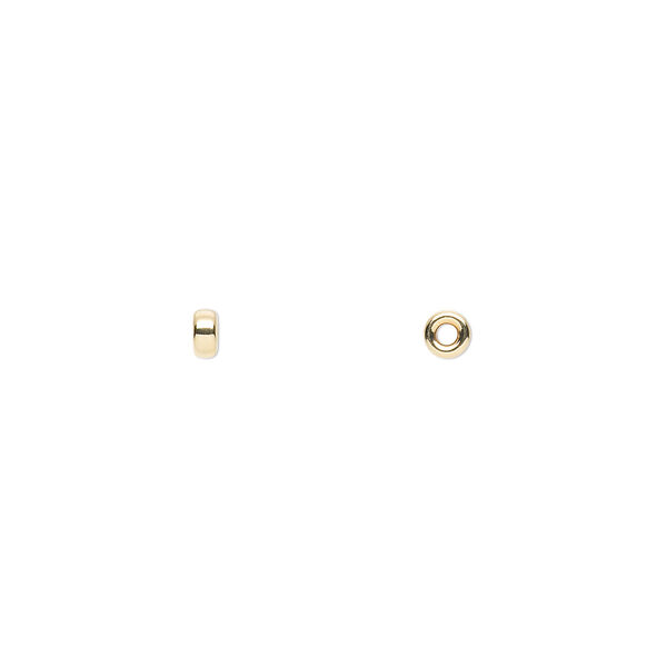 Bead, 14Kt gold-filled, 3x1.5mm rondelle. Sold per pkg of 20. image number 0