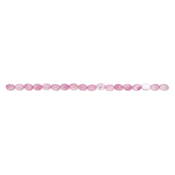 Mother-of-pearl shell 1pkg1, flat oval bead 15 inch plum 14x10mm-15x11mm image number 1