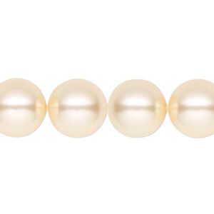 Pearl 100pk light gold, Swarovski® 12mm round 5810