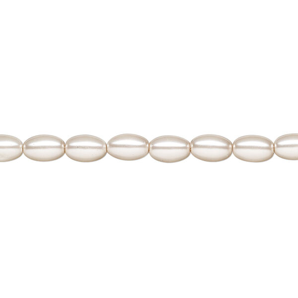 Pearl 1pk light pink, Celestial Crystal® 6x4mm rice 15.5-16 inch image number 0