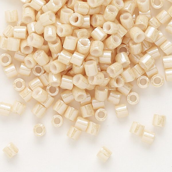 Seed bead, Delica®, glass, pkg/50g, #8 round, opaque glazed luster antique beige (DBL-0204). image number 0